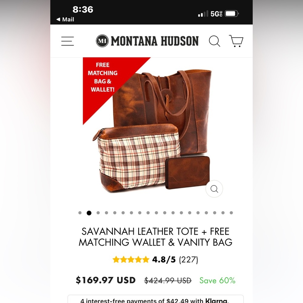 I accidentally ordered 2. It’s real leather came with a cosmetic bag and wallet